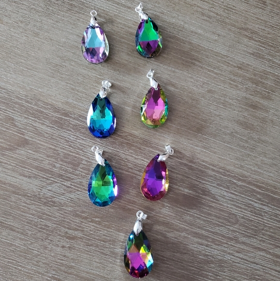 Handmade Crystal Earrings 925 Hooks- Choose Color - Picture 3 of 10